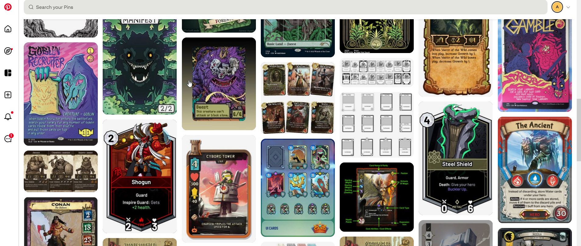 Card design reference board